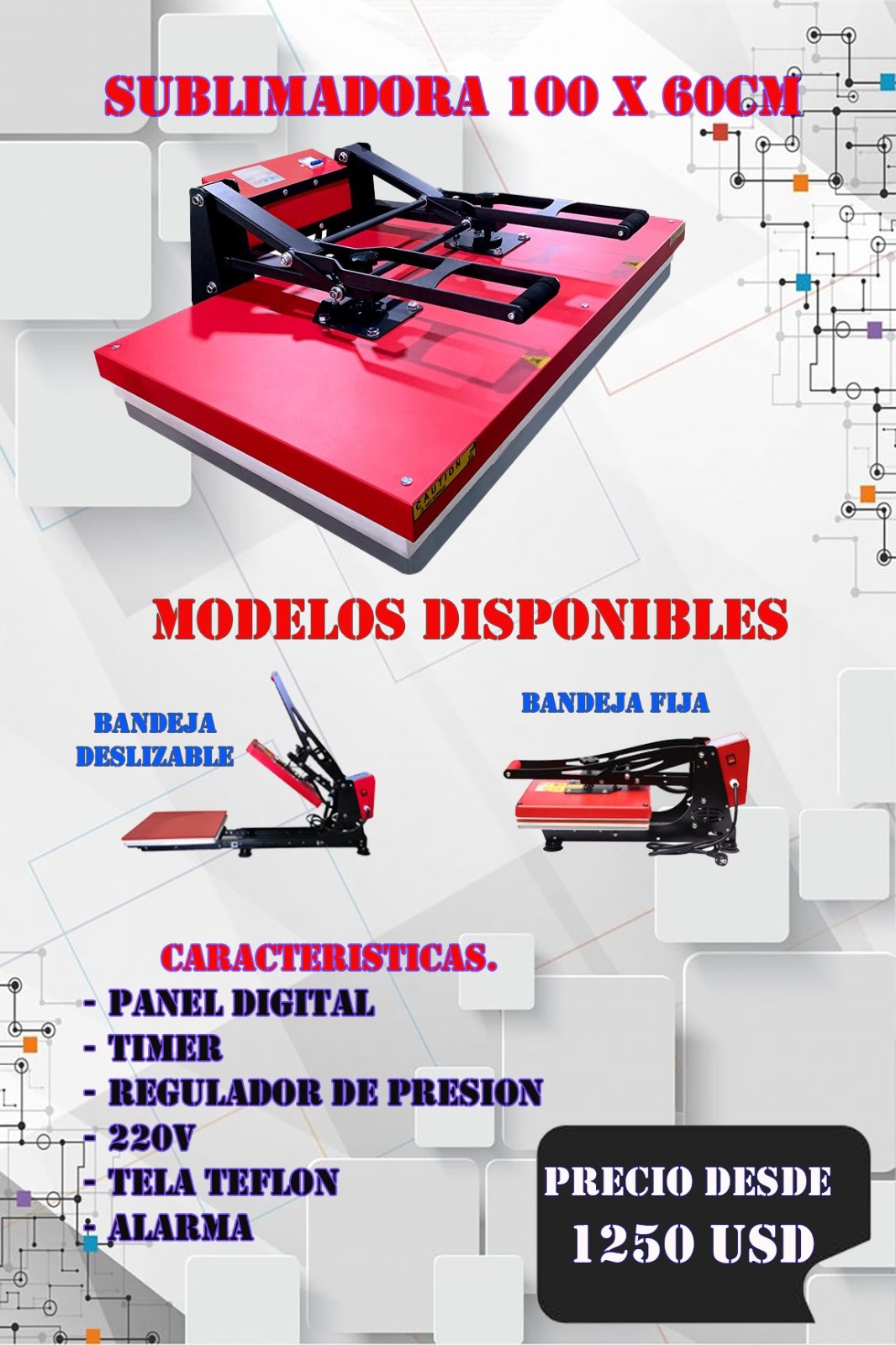 Sublimadora 100 x 60 cm