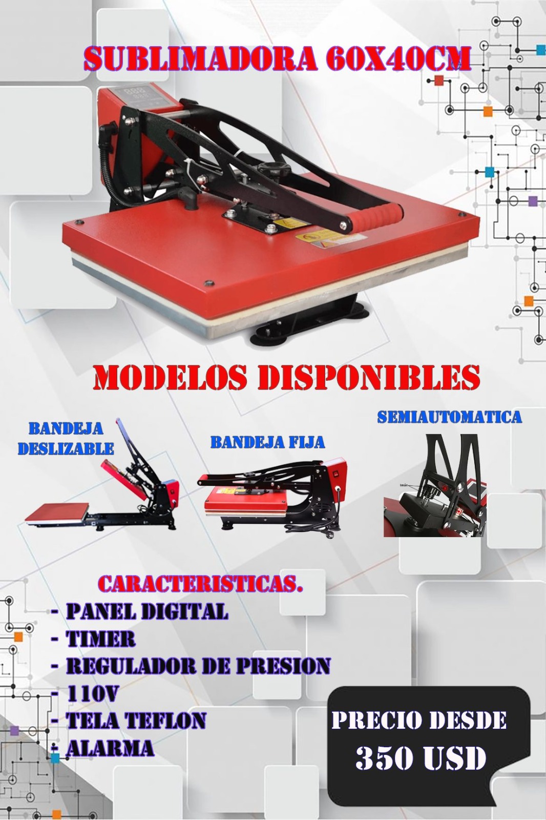 Sublimadora 60 x 40 cm