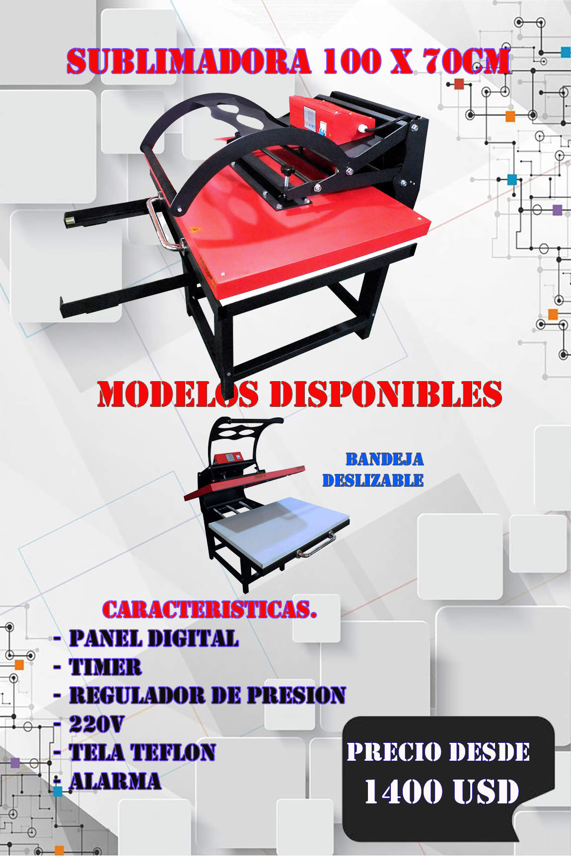 SUBLIMADORA 100X70CM