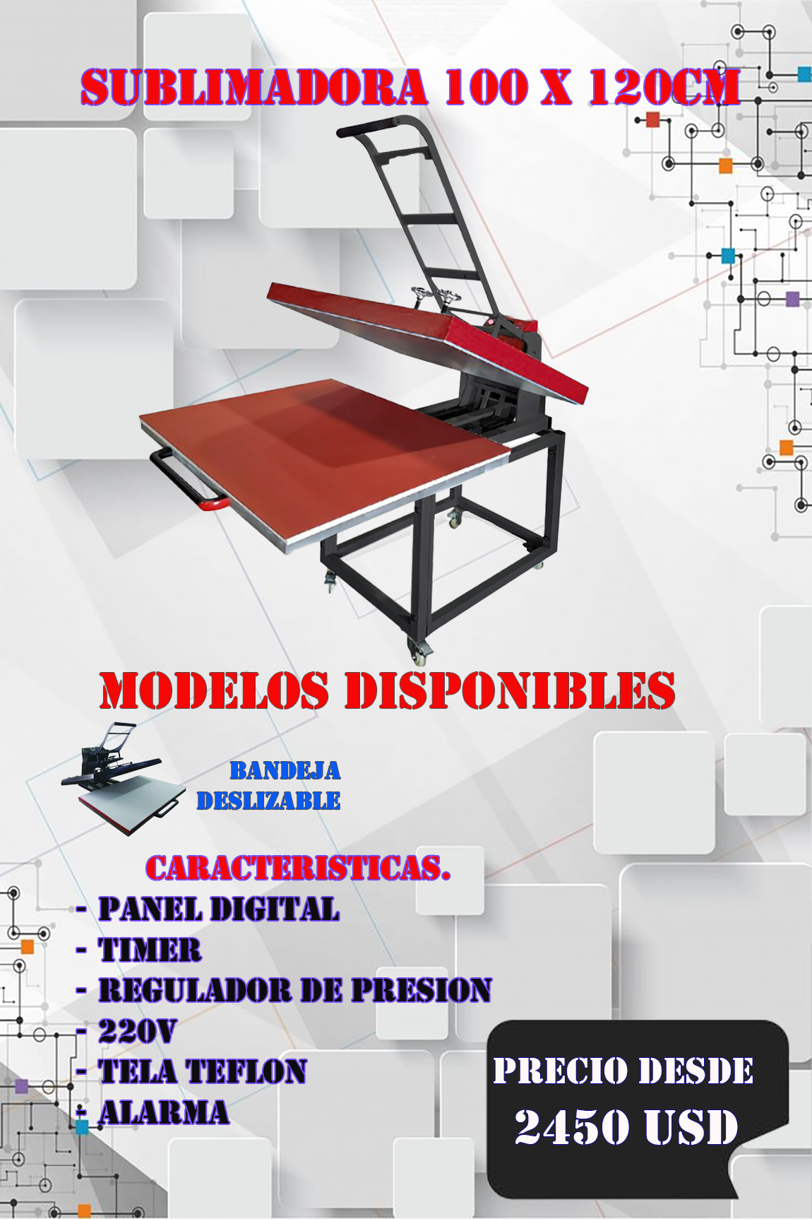SUBLIMADORA 100X120CM