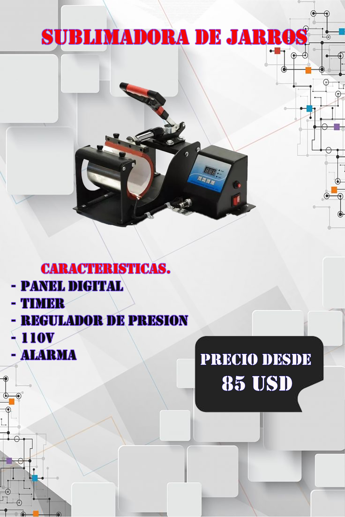 SUBLIMADORA DE JARRO 11OZ