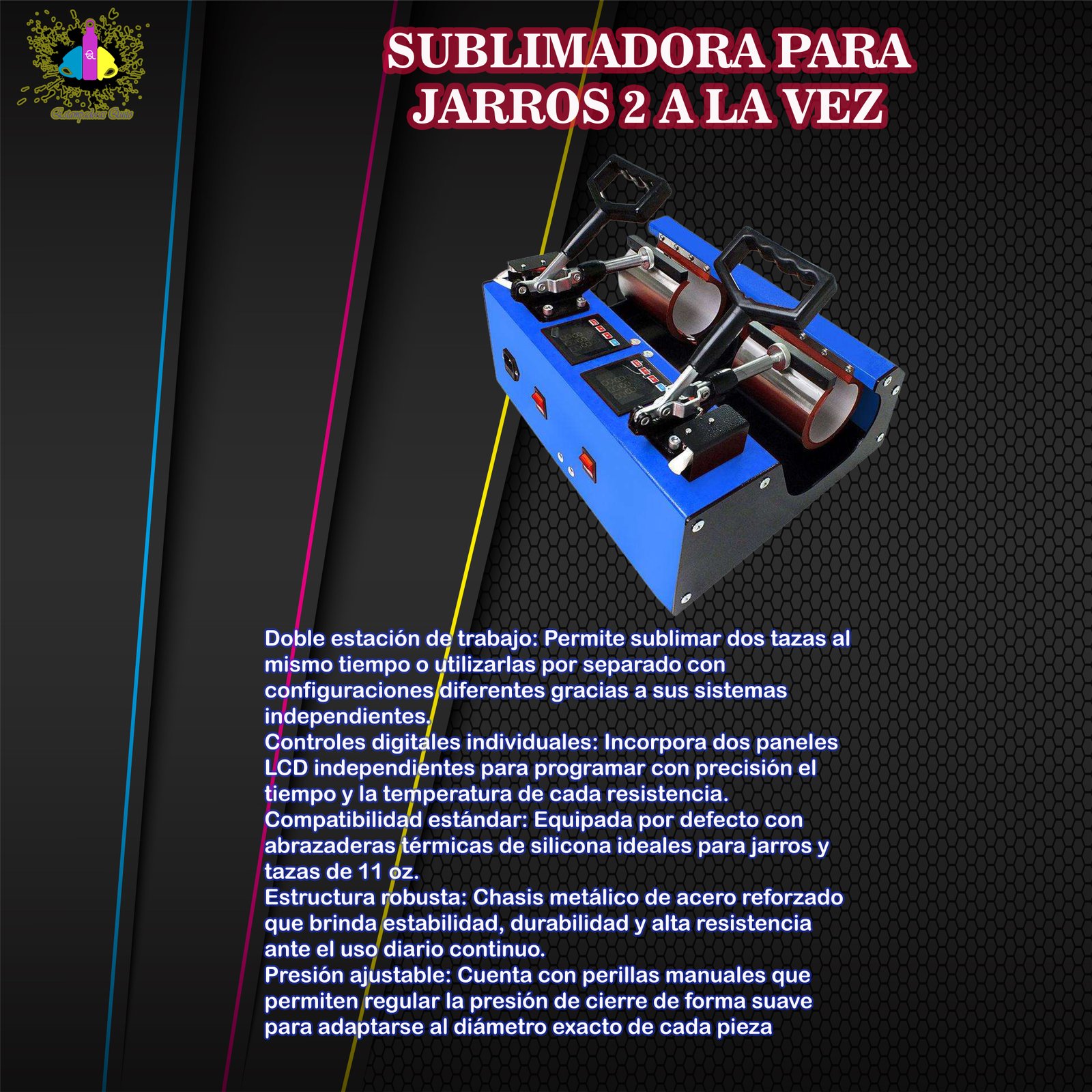 SUBLIMADORA DE JARROS 2 A LA VEZ