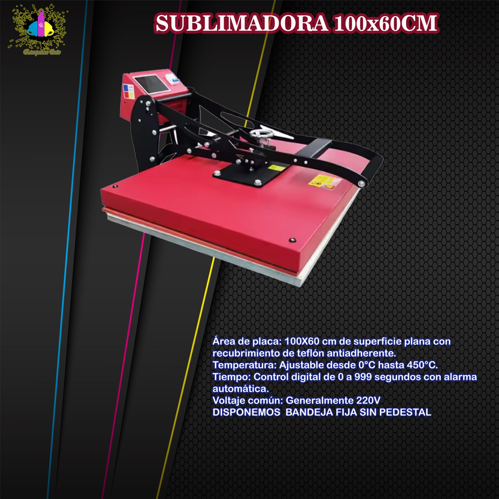 SUBLIMADORA 100X60CM BANDEJA FIJA